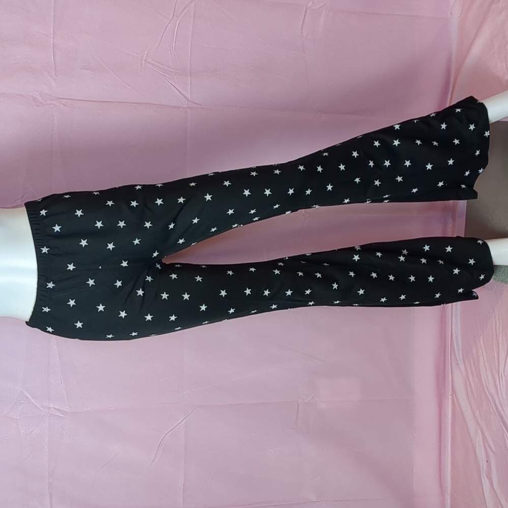 Nasty Gal Star Print Flared Pull On Pants size 8
